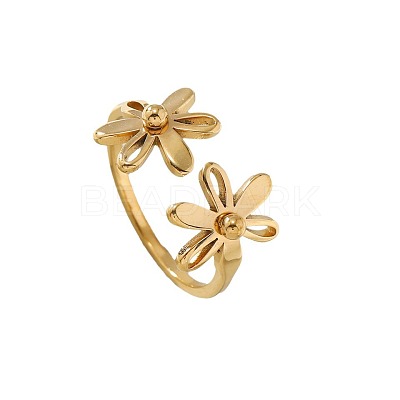 304 Stainless Steel Open Cuff Rings for Women FS-WG642B9-05-1