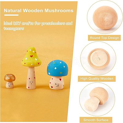 8Pcs Mushroom & Christmas Tree Schima Superba Wooden Children Toys WOOD-NB0001-75-1