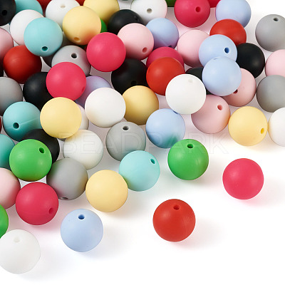 100Pcs 10 Colors Food Grade Eco-Friendly Silicone Focal Beads SIL-BY0001-02-1