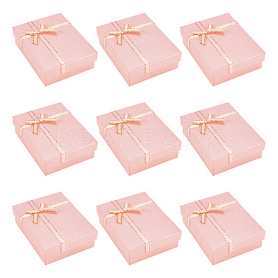 Rectangle Paper Jewelry Set Storage Boxes with Bowknot CON-TAC0014-04C-1