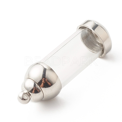 304 Stainless Steel Glass Bottle Pendants STAS-O160-03P-1