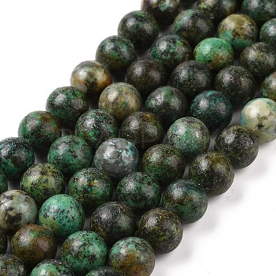 Natural African Turquoise(Jasper) Beads Strands TURQ-G037-10mm-1