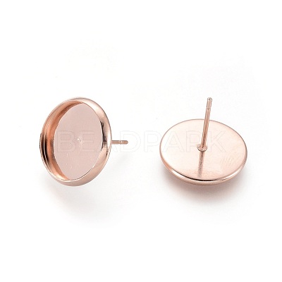304 Stainless Steel Stud Earring Settings STAS-K131-D-01RG-1
