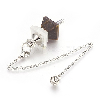 Natural Tiger Eye Dowsing Pendulums KK-F756-09D-1