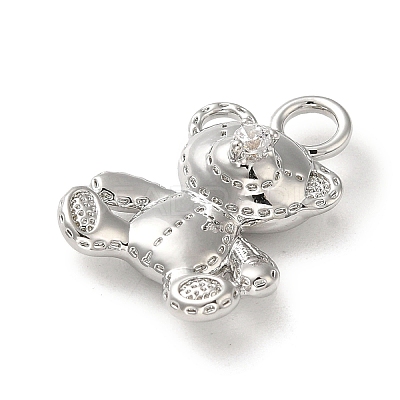 Brass Micro Pave Cubic Zirconia Pendants KK-H455-39P-1