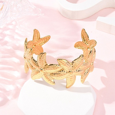 304 Stainless Steel Cuff Bangles for Women BJEW-G749-04G-1