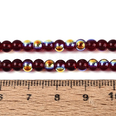 Electroplate Transparent Glass Beads Strands EGLA-Q132-4MM-A12-1