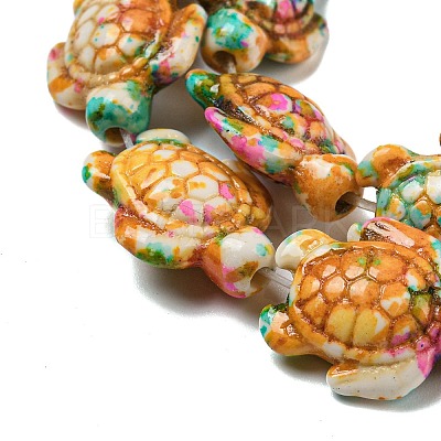 Spray Painted Synthetic Turquoise Beads Strands G-E617-A02-01-1