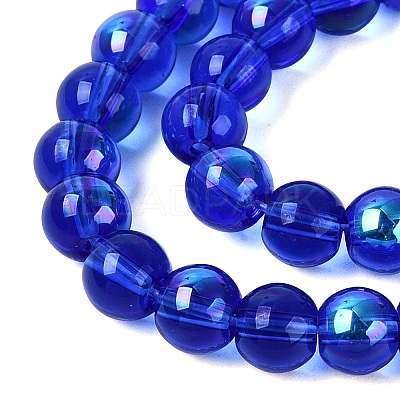 Transparent Electroplate Glass Beads Strands EGLA-Q132-6MM-01A-08-1