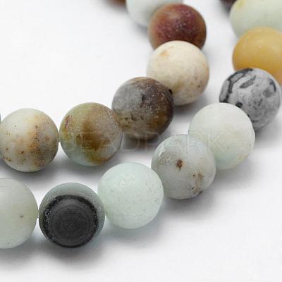 Natural Flower Amazonite Beads Strands G-F518-24-8mm-1