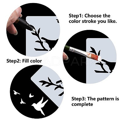 PET Plastic Hollow Out Drawing Painting Stencils Templates DIY-WH0244-276-1