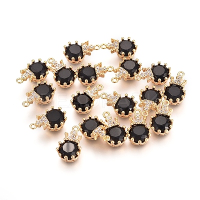 Brass Glass Pendants KK-P138-09G-1