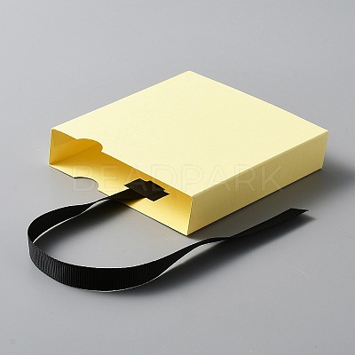 Square Paper Drawer Boxes with Ribbon AJEW-WH0033-02B-1