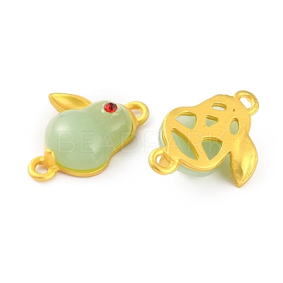Glass Alloy Connector Charms ENAM-WH0001-12KCG-A-1