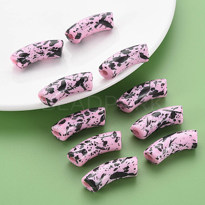 Opaque Spray Painted Acrylic Beads MACR-S372-001F-B03-1