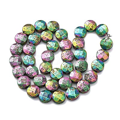 Electroplated Natural Lava Rock Beads Strands G-A256-F01-01I-1
