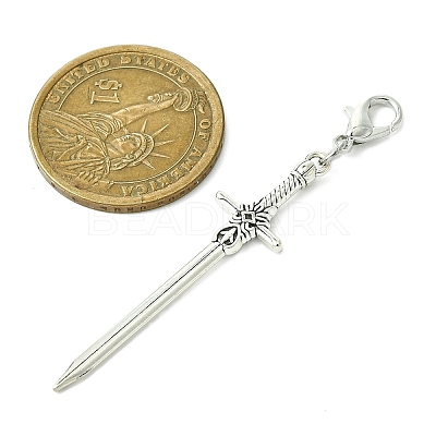 Alloy Sword Big Pendant Decoration HJEW-JM02179-1