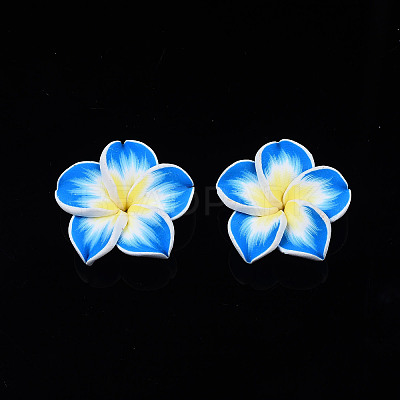 Handmade Polymer Clay 3D Flower Plumeria Beads LS-X-CLAY-Q192-30mm-05-1