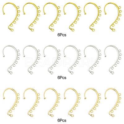 18Pcs 3 Colors Alloy Ear Cuff Findings FIND-FS0002-03-1
