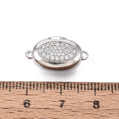 Brass Micro Pave Clear Cubic Zirconia Box Clasps KK-Q074-06P-1
