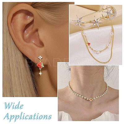 6Pcs 3 Styles Brass Micro Pave Cubic Zirconia Fruit Connector Charms KK-CJ0014-17-1
