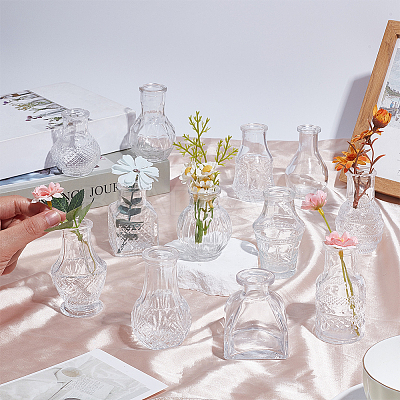 24Pcs 12 Styles Mini Glass Vase AJEW-HY0003-03-1