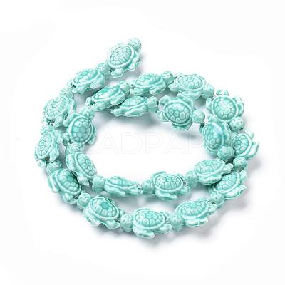 Handmade Porcelain Beads Strands LAMP-G140-02-1