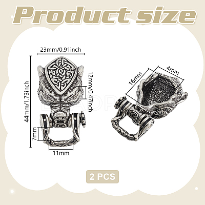 1Pc Brass Wolf Shackle Clasps KK-GA0002-23A-1