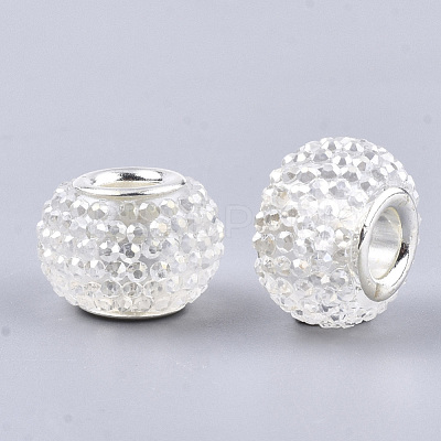 Resin Rhinestone European Beads RPDL-T002-04K-1