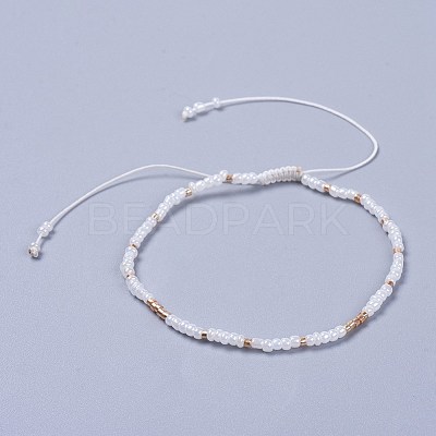 Adjustable Nylon Thread Braided Beads Bracelets BJEW-JB04374-1