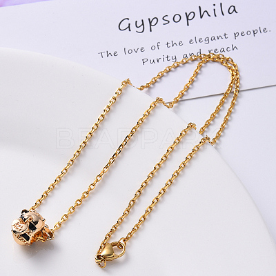 PVD Vacuum Plating 304 Stainless Steel Cable Chain Necklace NJEW-S420-008A-G-1