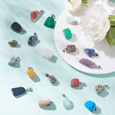 Natural & Synthetic Mixed Gemstone Pendants G-Q996-M-1