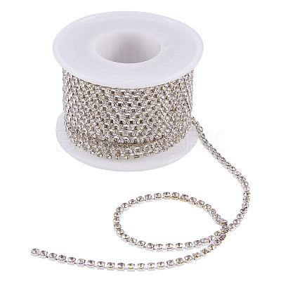 Brass Rhinestone Strass Chains CHC-T001-SS10-01S-1
