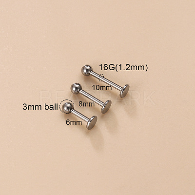 G23 Titanium Round Ball Internally Threaded Labrets WGFD71D-13-1