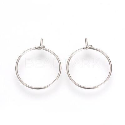 Tarnish Resistant 304 Stainless Steel Hoop Earrings STAS-R071-42-1