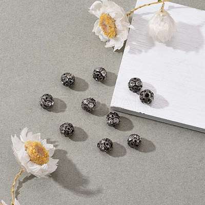 Brass Rhinestone Beads X-RB-A011-6mm-01B-1
