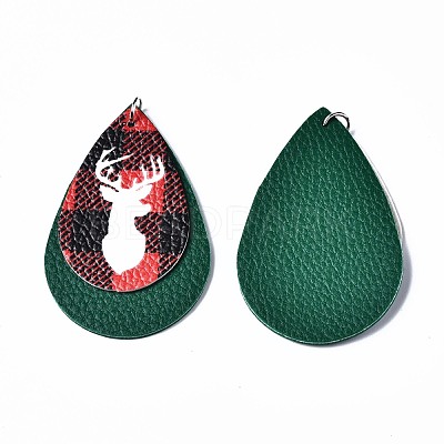 Christmas Theme PU Leather Big Pendants X-FIND-R080-05-1