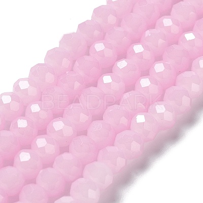 Baking Paint Imitation Jade Glass Bead Strands DGLA-A034-J6MM-A26-1