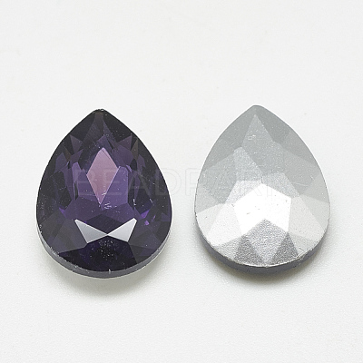 Pointed Back Glass Rhinestone Cabochons RGLA-T081-13x18mm-16-1