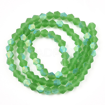 Imitate Austrian Crystal Bicone Frosted Glass Beads Strands LS-EGLA-A039-T6mm-MB03-1