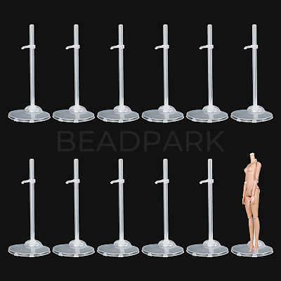 Transparent Plastic Adjustable Doll Standing Bracket AJEW-WH0312-72-1