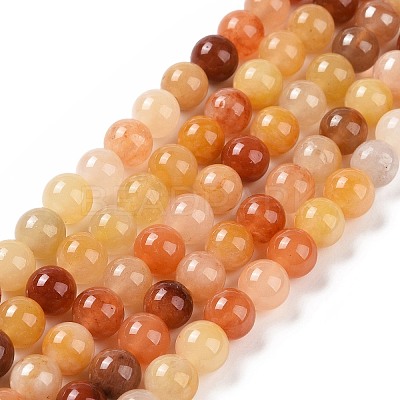 Natural Golden Silk Jade Beads Strands G-L555-05-10mm-1