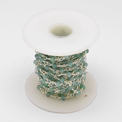 Handmade Faceted Jade Rondelle Beads Decorative Chains for Necklaces Bracelets Making CHC-L026-06-1