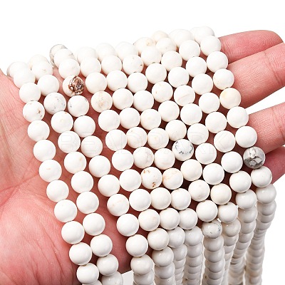 Round Natural Magnesite Beads Strands G-M138-42-A-1