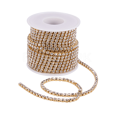 Brass Rhinestone Strass Chains CHC-T001-SS16-01C-1