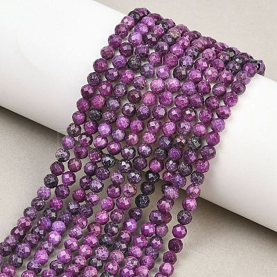 Heated Natural Sugilite Beads Strands G-B193-B04-4mm-1