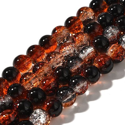 Crackle Glass Beads Strands X1-CCG-C002-8mm-02-1