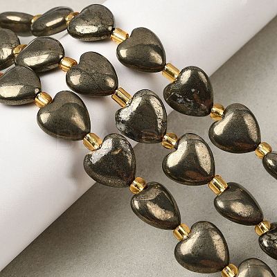 Natural Pyrite Beads Strands G-E590-02B-1