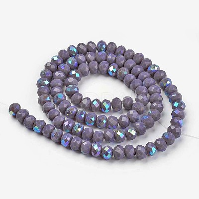 Electroplate Opaque Solid Color Glass Beads Strands EGLA-A034-P2mm-L10-1