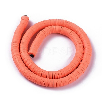 Flat Round Handmade Polymer Clay Beads CLAY-R067-8.0mm-19-1